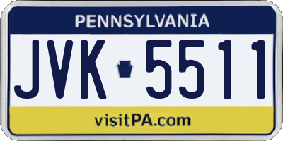 PA license plate JVK5511