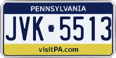 PA license plate JVK5513