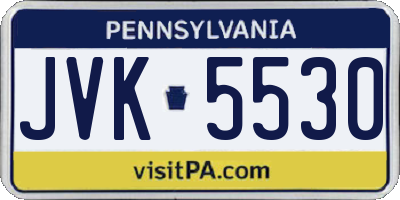 PA license plate JVK5530