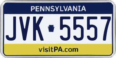 PA license plate JVK5557