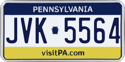 PA license plate JVK5564