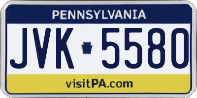 PA license plate JVK5580