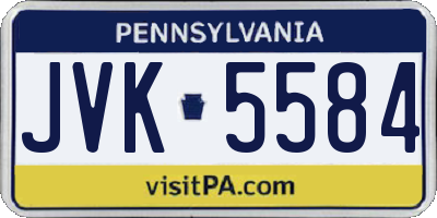 PA license plate JVK5584
