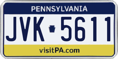 PA license plate JVK5611