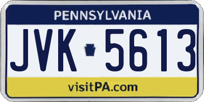 PA license plate JVK5613
