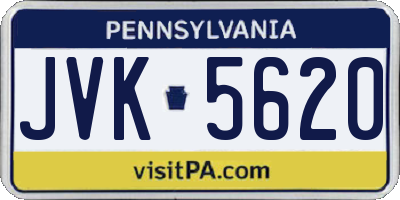 PA license plate JVK5620
