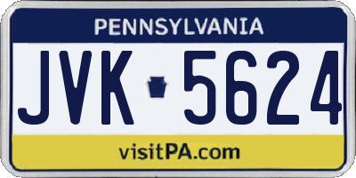 PA license plate JVK5624