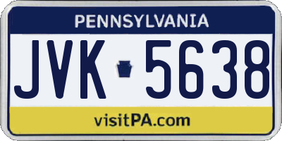 PA license plate JVK5638