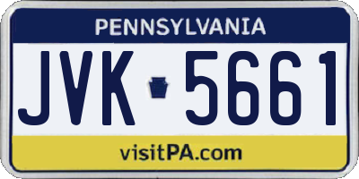 PA license plate JVK5661