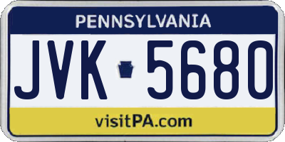 PA license plate JVK5680