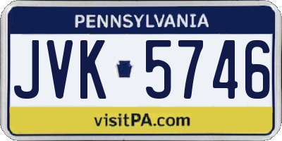 PA license plate JVK5746