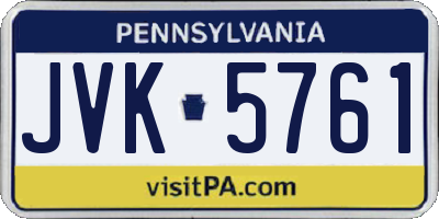 PA license plate JVK5761