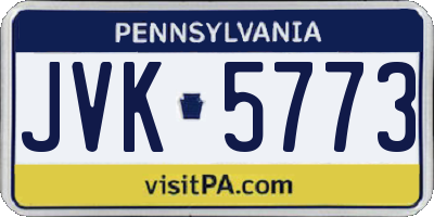 PA license plate JVK5773