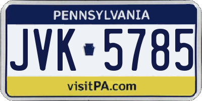 PA license plate JVK5785