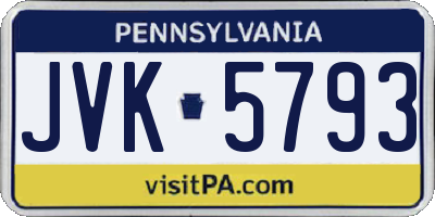 PA license plate JVK5793