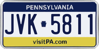 PA license plate JVK5811