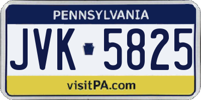 PA license plate JVK5825
