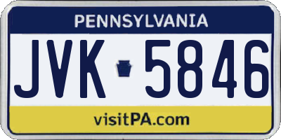 PA license plate JVK5846