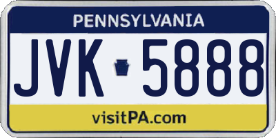 PA license plate JVK5888