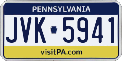 PA license plate JVK5941