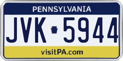 PA license plate JVK5944