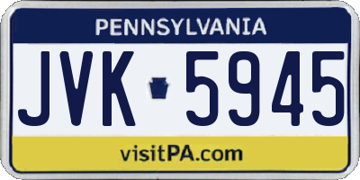 PA license plate JVK5945