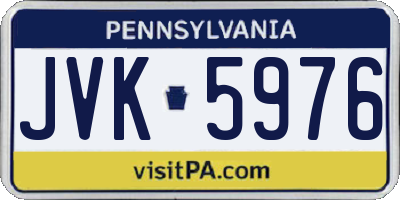 PA license plate JVK5976