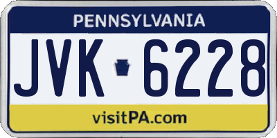 PA license plate JVK6228
