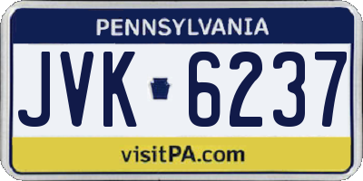PA license plate JVK6237