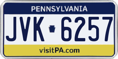 PA license plate JVK6257