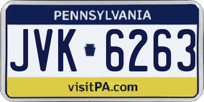 PA license plate JVK6263