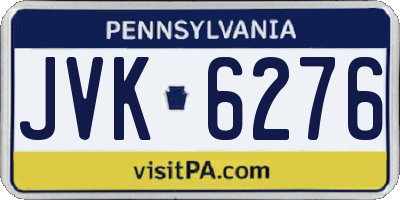 PA license plate JVK6276