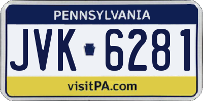 PA license plate JVK6281