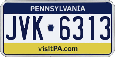 PA license plate JVK6313