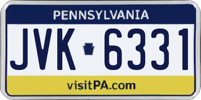 PA license plate JVK6331