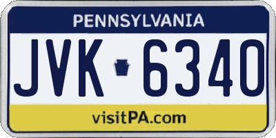 PA license plate JVK6340