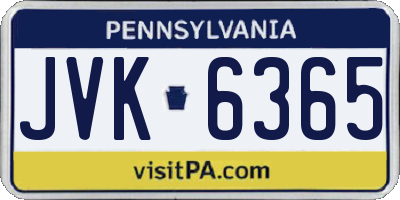 PA license plate JVK6365