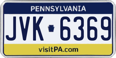 PA license plate JVK6369