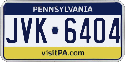 PA license plate JVK6404