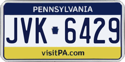 PA license plate JVK6429
