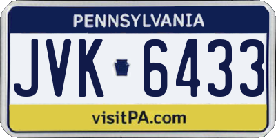 PA license plate JVK6433