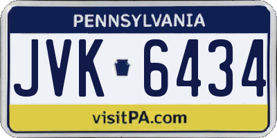 PA license plate JVK6434