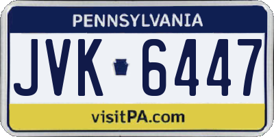 PA license plate JVK6447