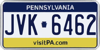 PA license plate JVK6462