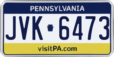 PA license plate JVK6473