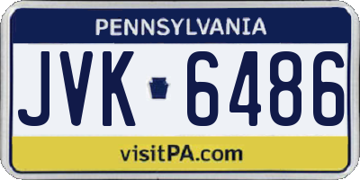 PA license plate JVK6486
