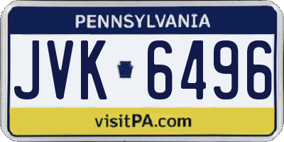 PA license plate JVK6496