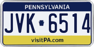 PA license plate JVK6514