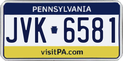 PA license plate JVK6581