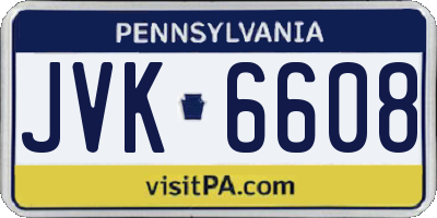 PA license plate JVK6608